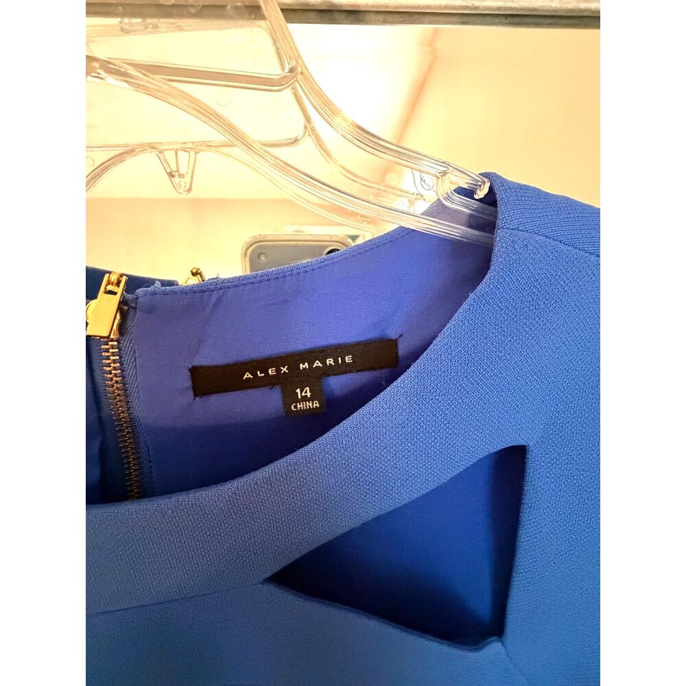 Classic Alex Marie Cobolt Blue Cutout Shift Dress size 14 - Picture 4 of 7